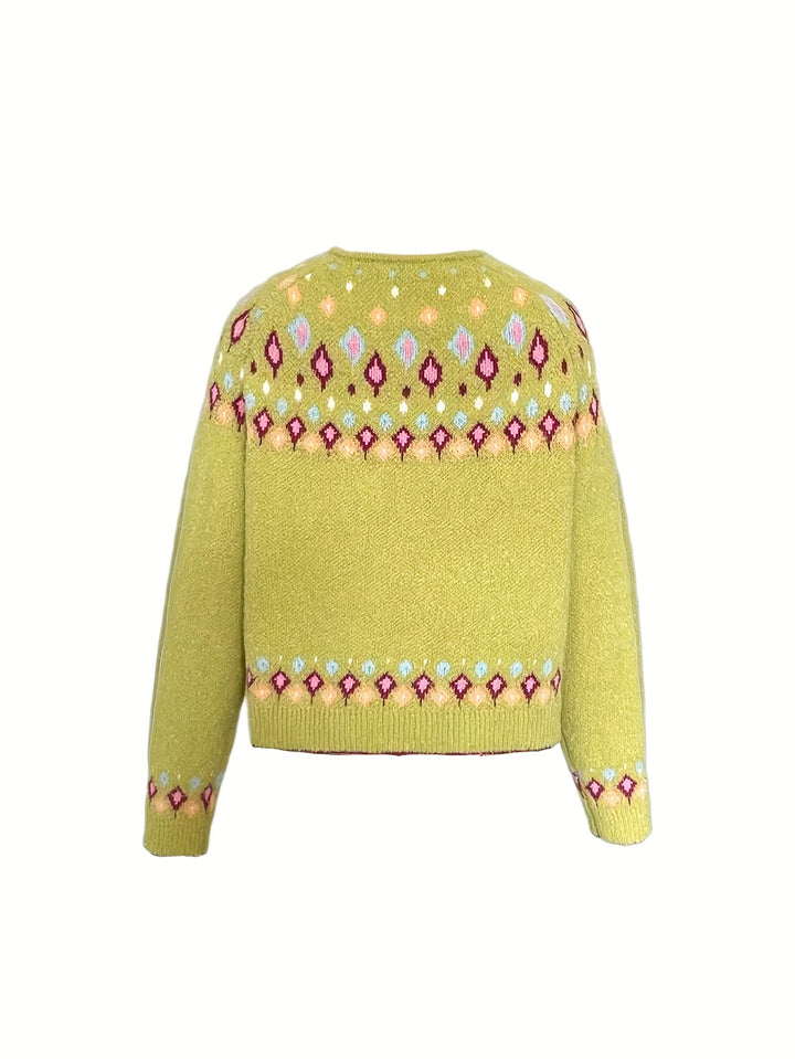 Maribel | Fair Isle Knit Cardigan