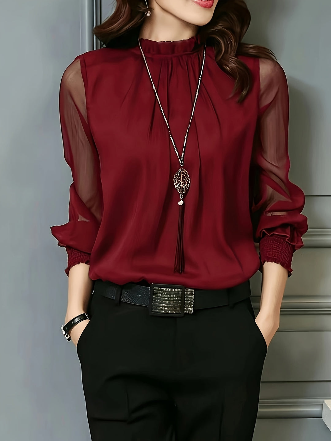 Rowena | Stand-Collar Blouse