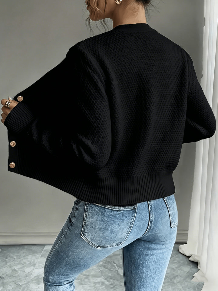 Cecilia | Cable-Knit Button-Front Cardigan