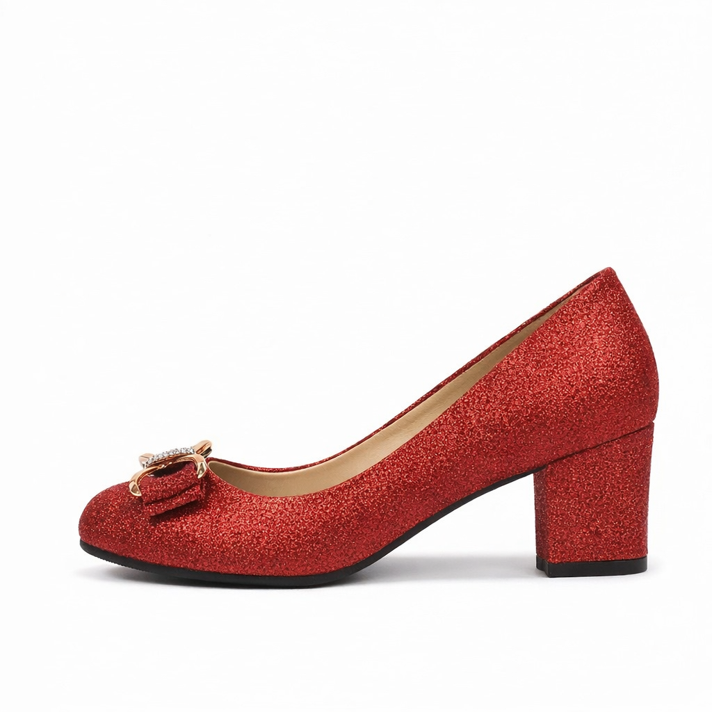 Evelyn | Bow Detail Block Heel Pumps