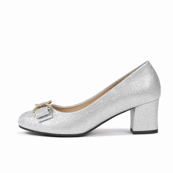 Evelyn | Bow Detail Block Heel Pumps