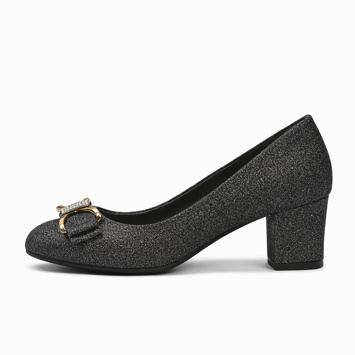 Evelyn | Bow Detail Block Heel Pumps