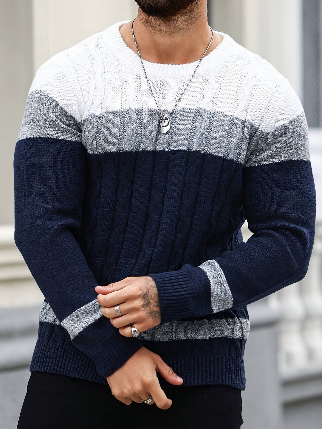 Nigel | Textured Cable-Knit Jumper