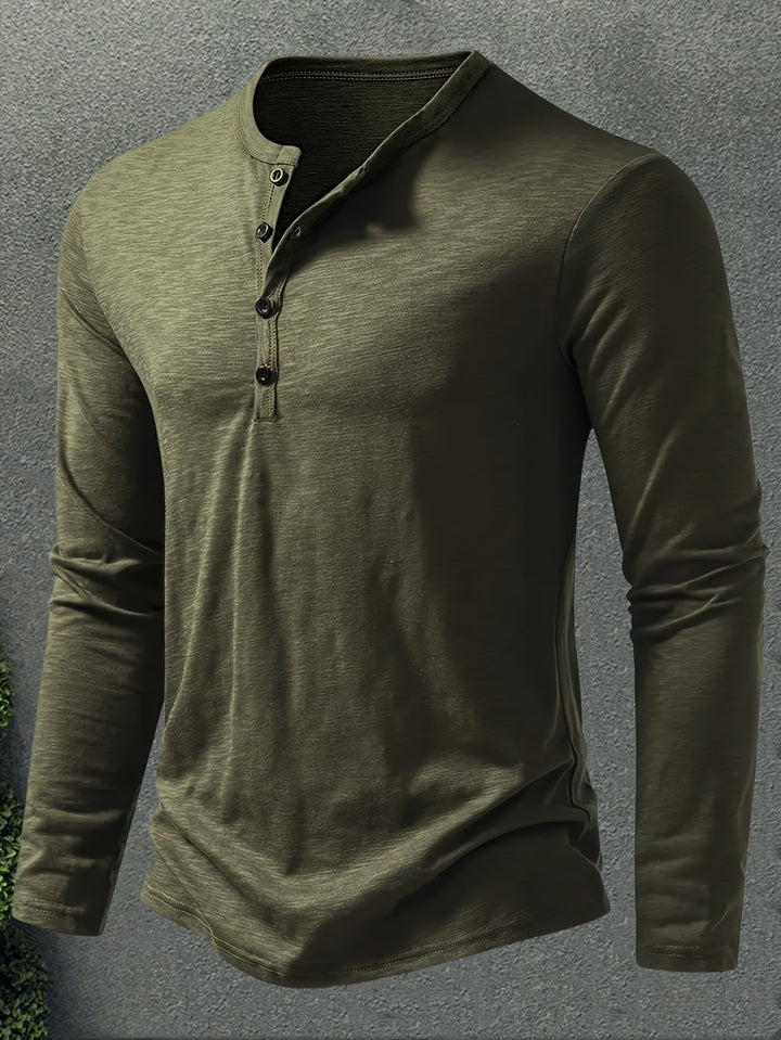 Rhys | Button-Placket Long-Sleeve Henley
