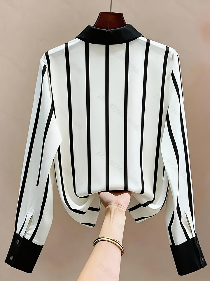 Whitney | Contrast Stripe Blouse