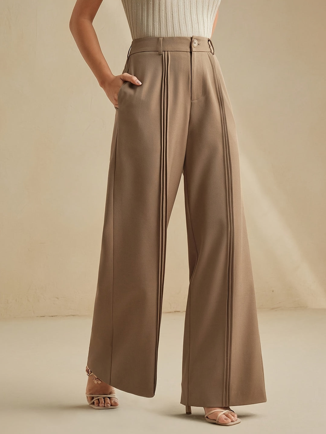 Cassia | Pleated Wide-Leg Trousers