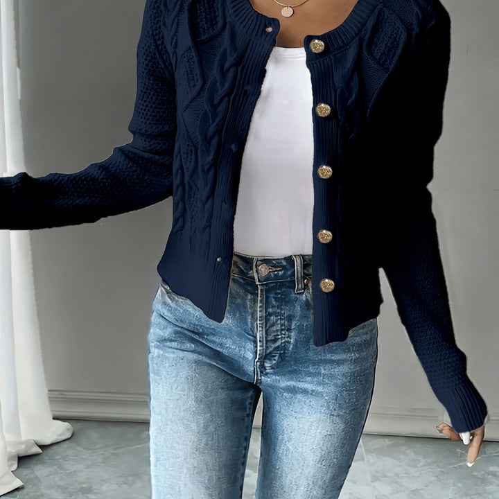 Cecilia | Cable-Knit Button-Front Cardigan