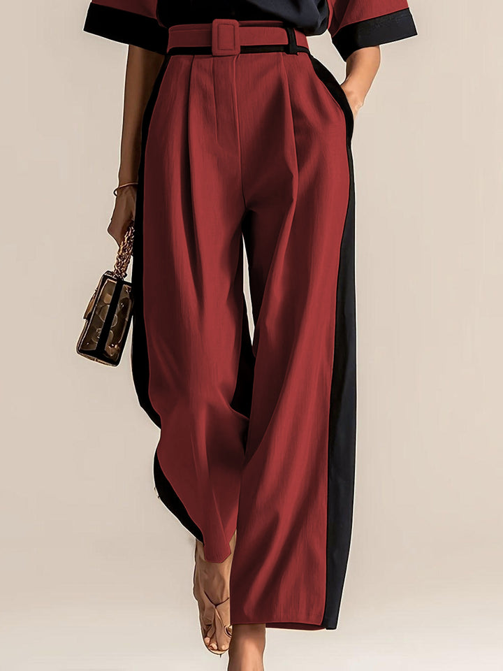 Belinda | Contrast-Trim Two-Piece Set