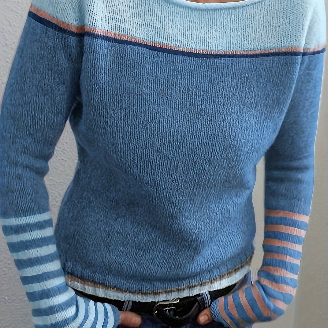 Annika | Colour-Block Boat Neck Sweater