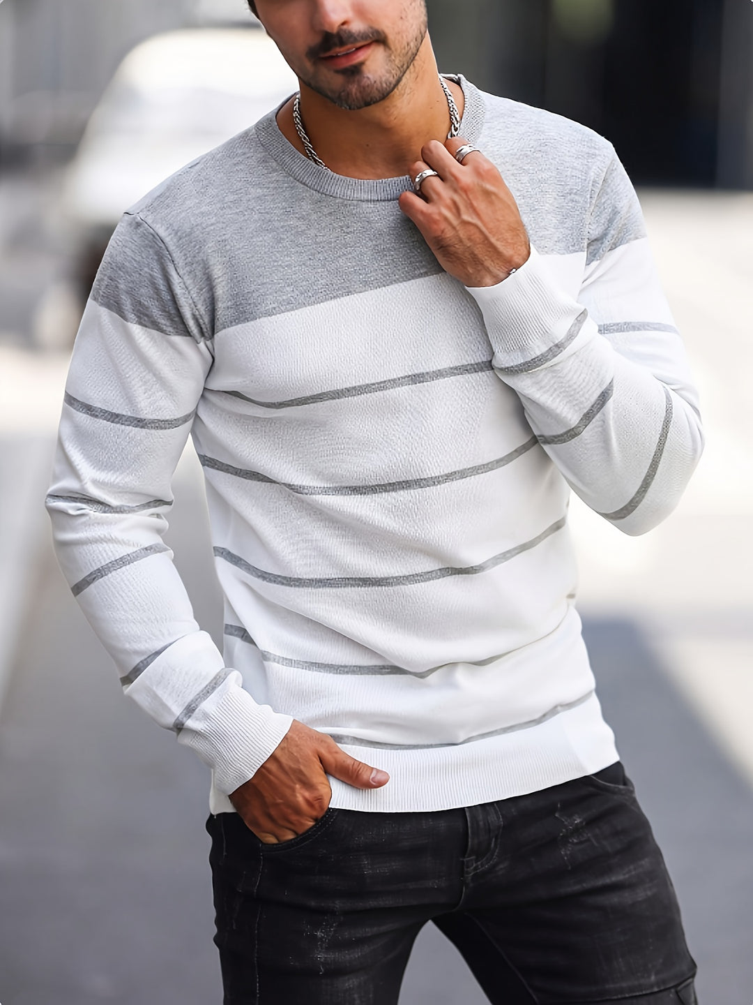 Rory | Colour-Block Striped Pullover