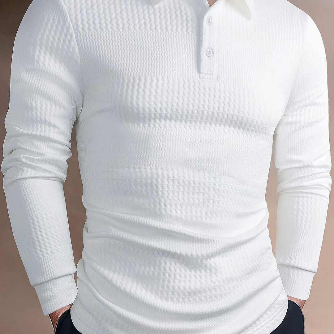 Clifford | Textured Long Sleeve Polo Shirt