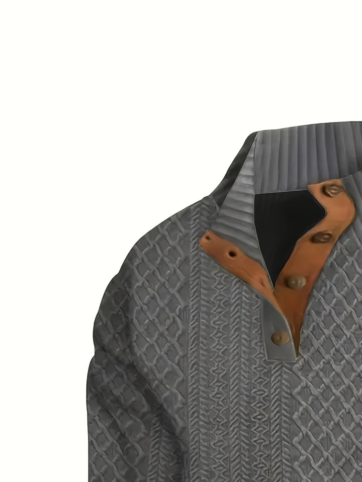 Gabriel | Textured Stand-Collar Jumper