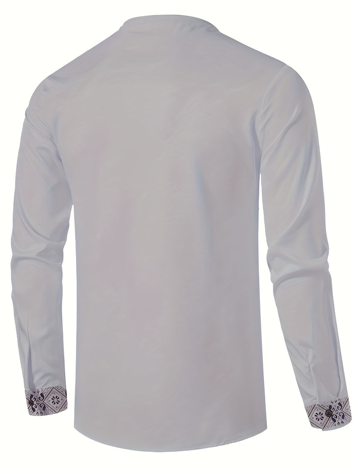 Dorian | Patterned Stand-Collar Shirt