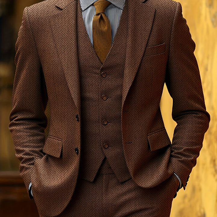 Winston | Herringbone Three-Piece Suit
