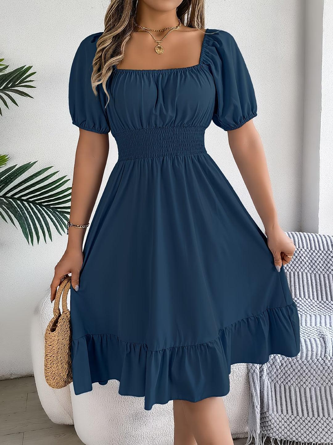 Mariselle | Stylish Puff Sleeves Dress
