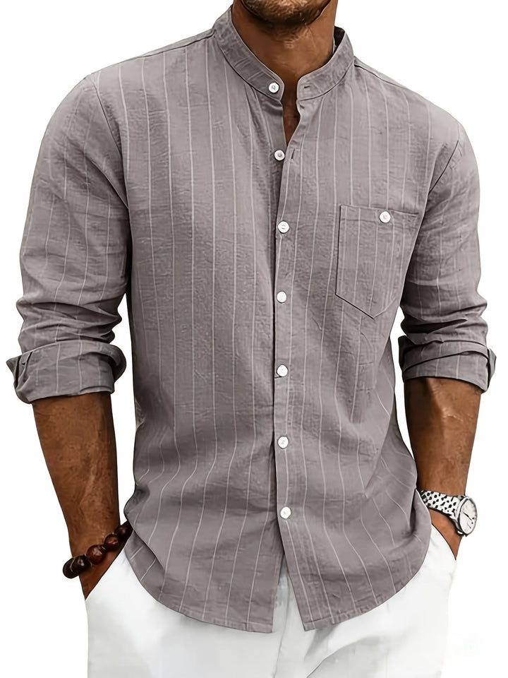 Wesley | Refined Striped Long-Sleeve Shirt