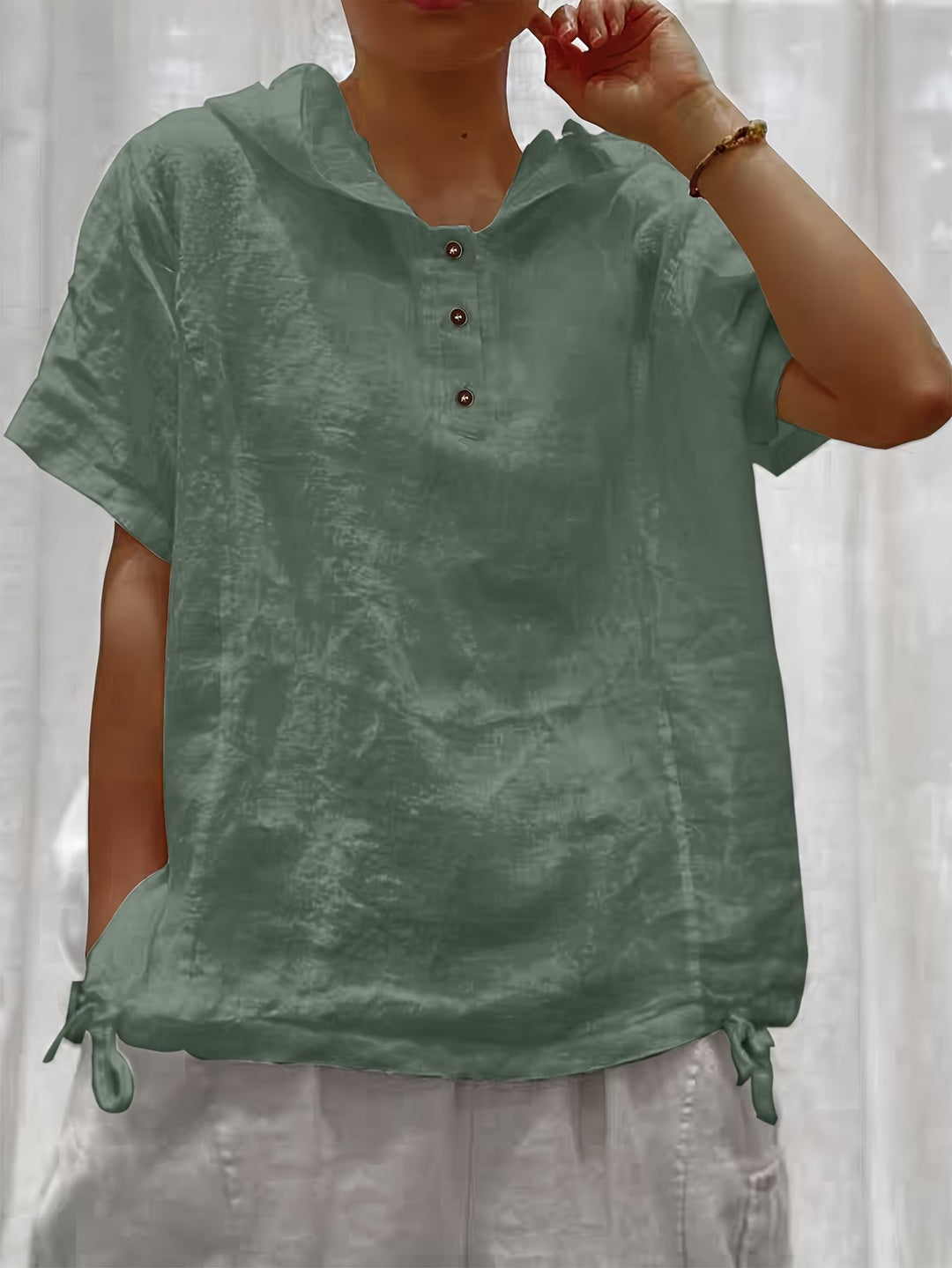 Ardena | Stylish Short Sleeve Hooded Shirt