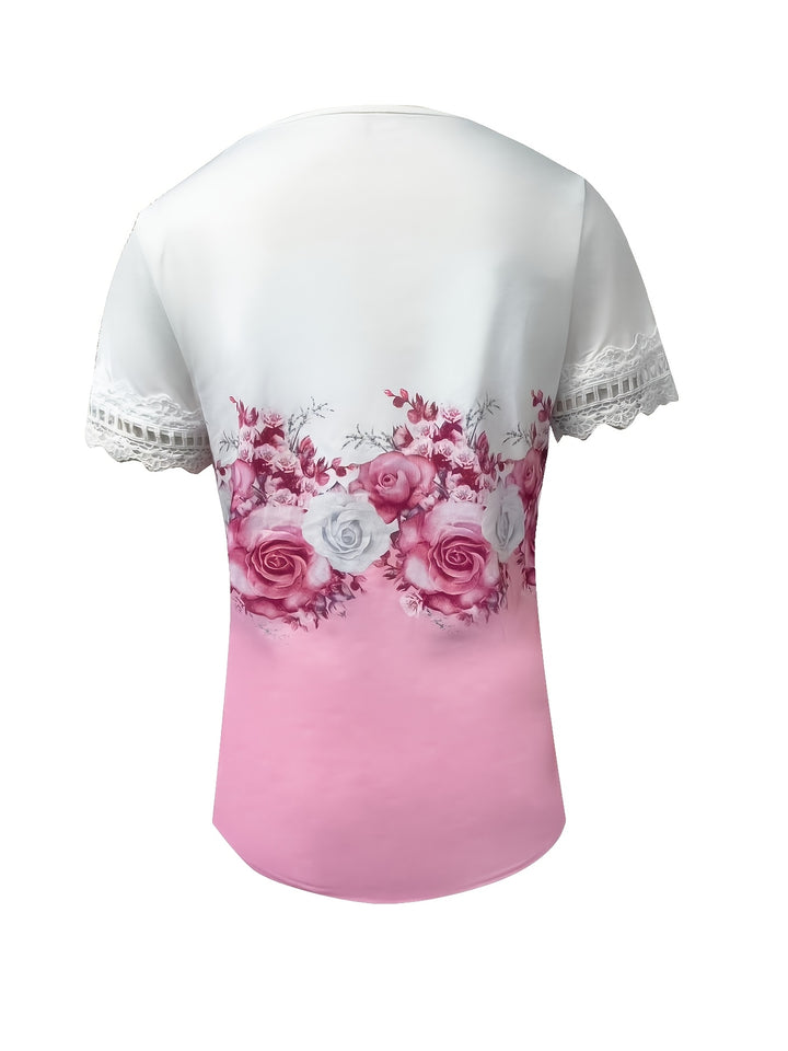 Marguerite | Lace-Trimmed Floral Top