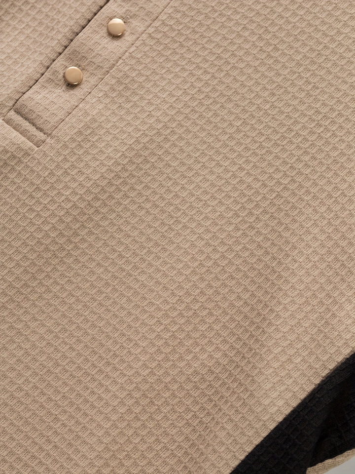 Sawyer | Textured Contrast Henley Shirt