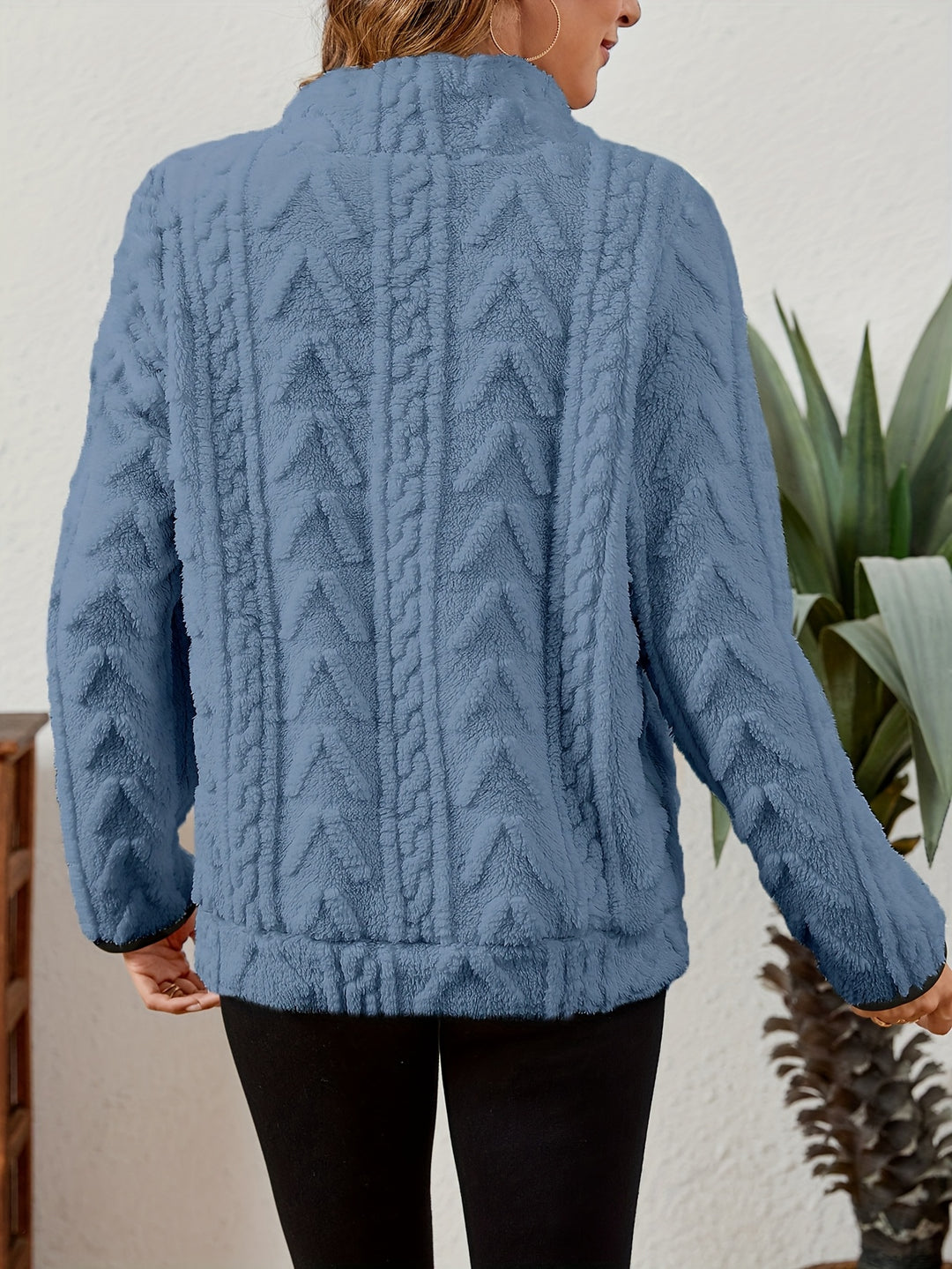 Thea | Textured Half-Zip Pullover