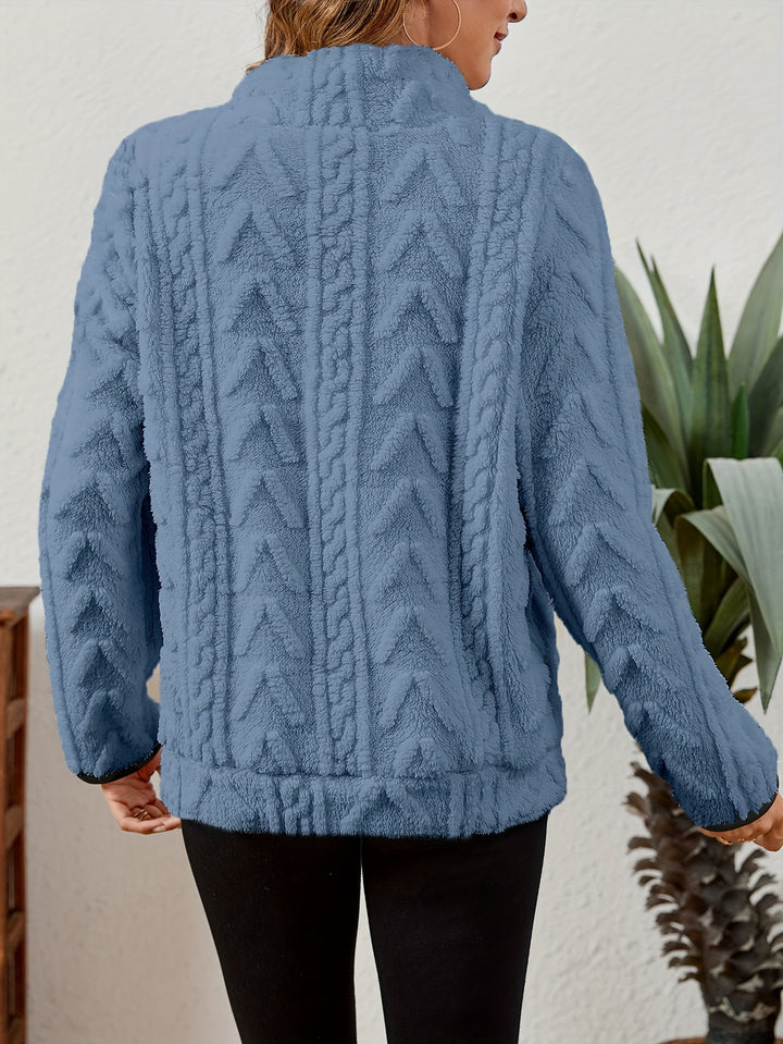 Thea | Textured Half-Zip Pullover
