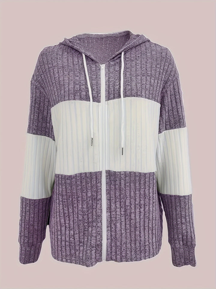 Tamara | Textured Hooded Zip Jacket