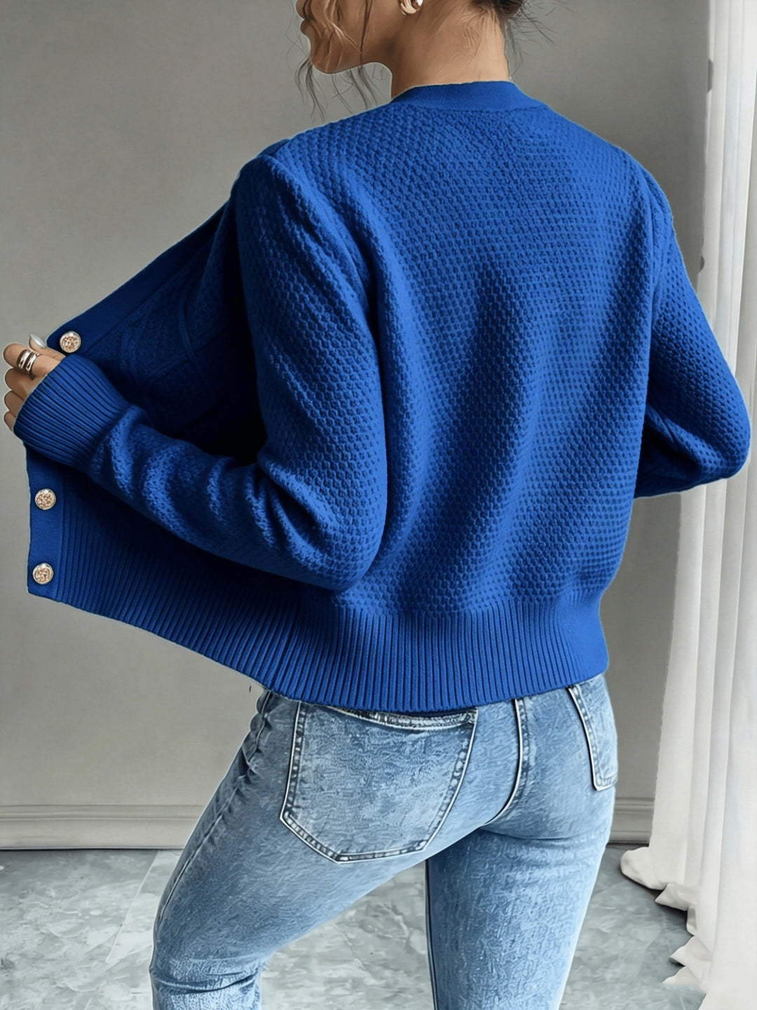 Cecilia | Cable-Knit Button-Front Cardigan