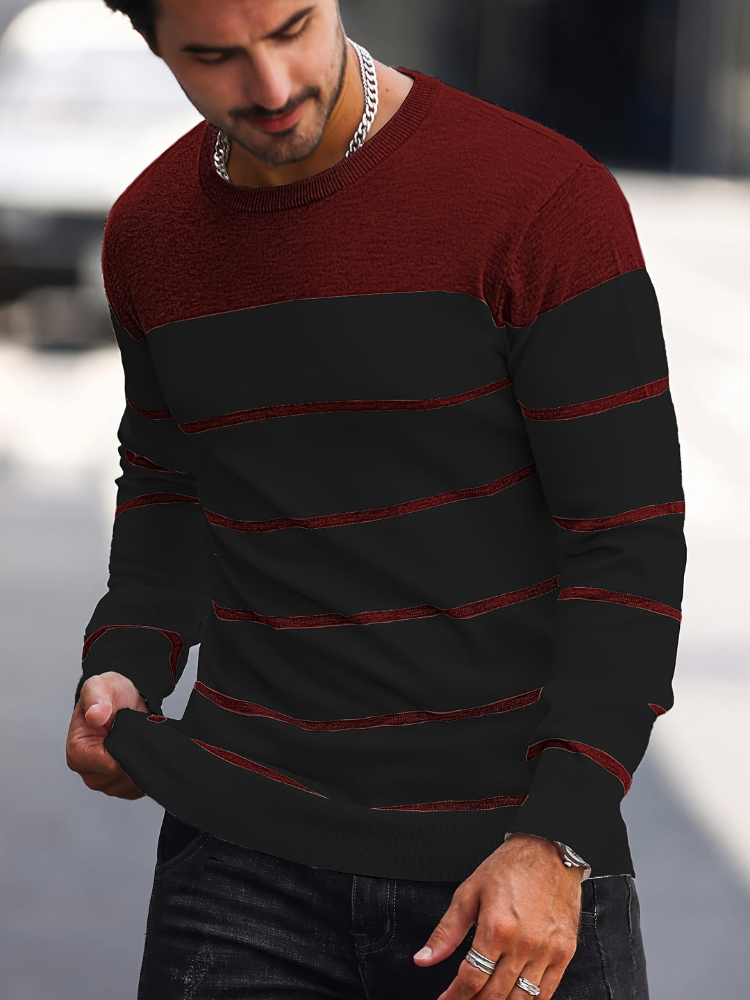 Rory | Colour-Block Striped Pullover