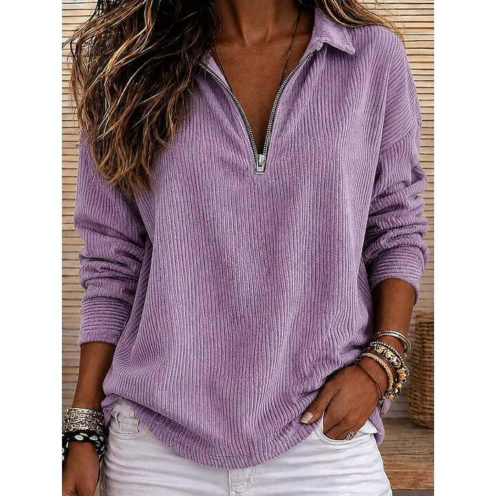 Winifred | Ribbed Quarter-Zip Top