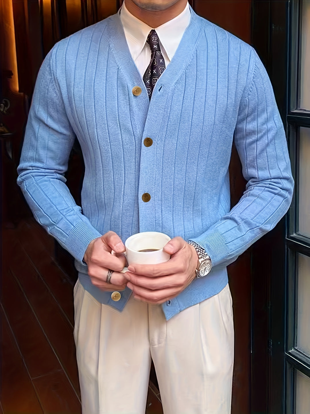 Alistair | Ribbed Button-Up Cardigan