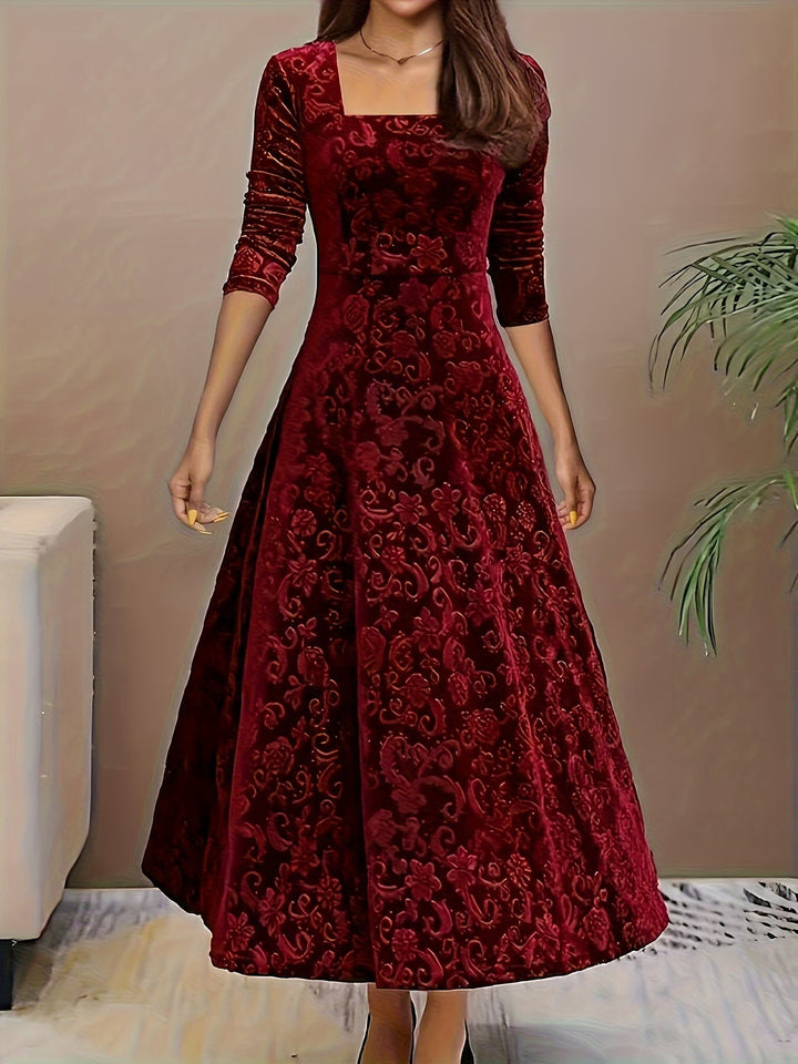 Renata | Elegant Mid Sleeve Floral Dress