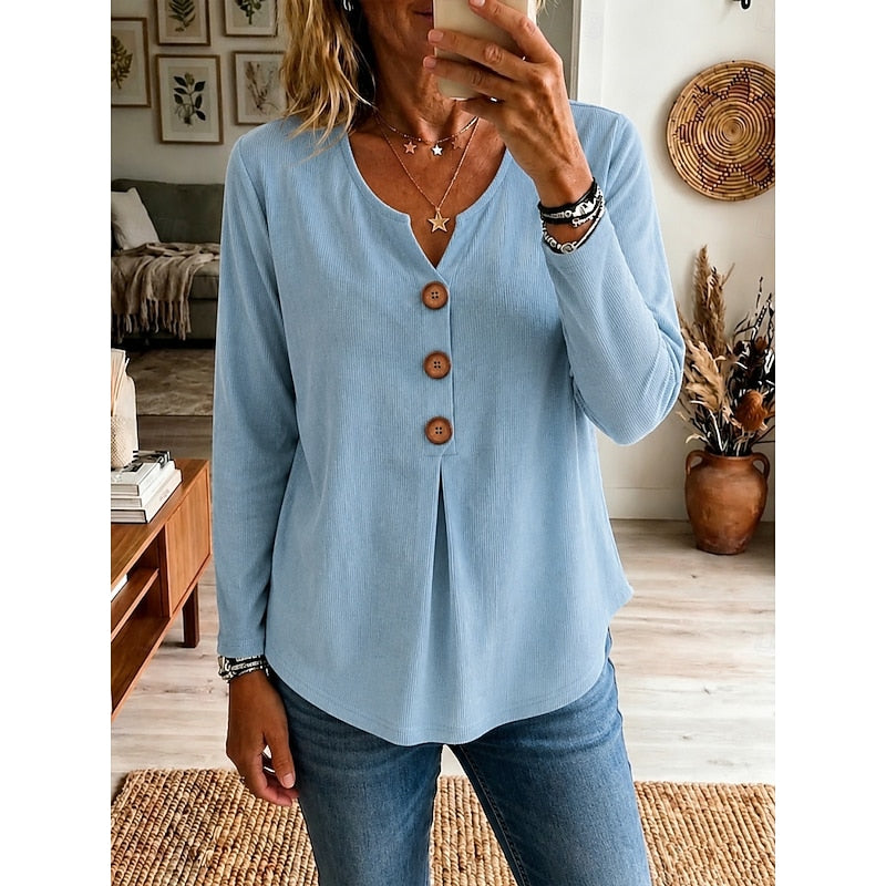Della | Relaxed Button-Front Top