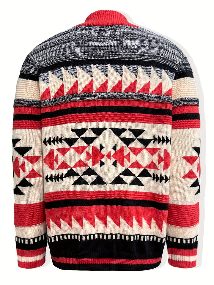 Rylan | Patterned Zip-Up Cardigan