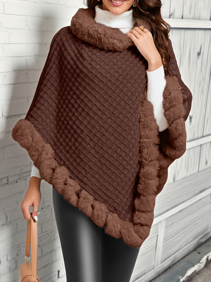 Rosabel | Cosy Fur-Trim Poncho