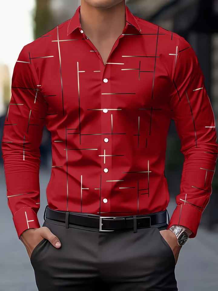 Spencer | Modern Line-Print Shirt