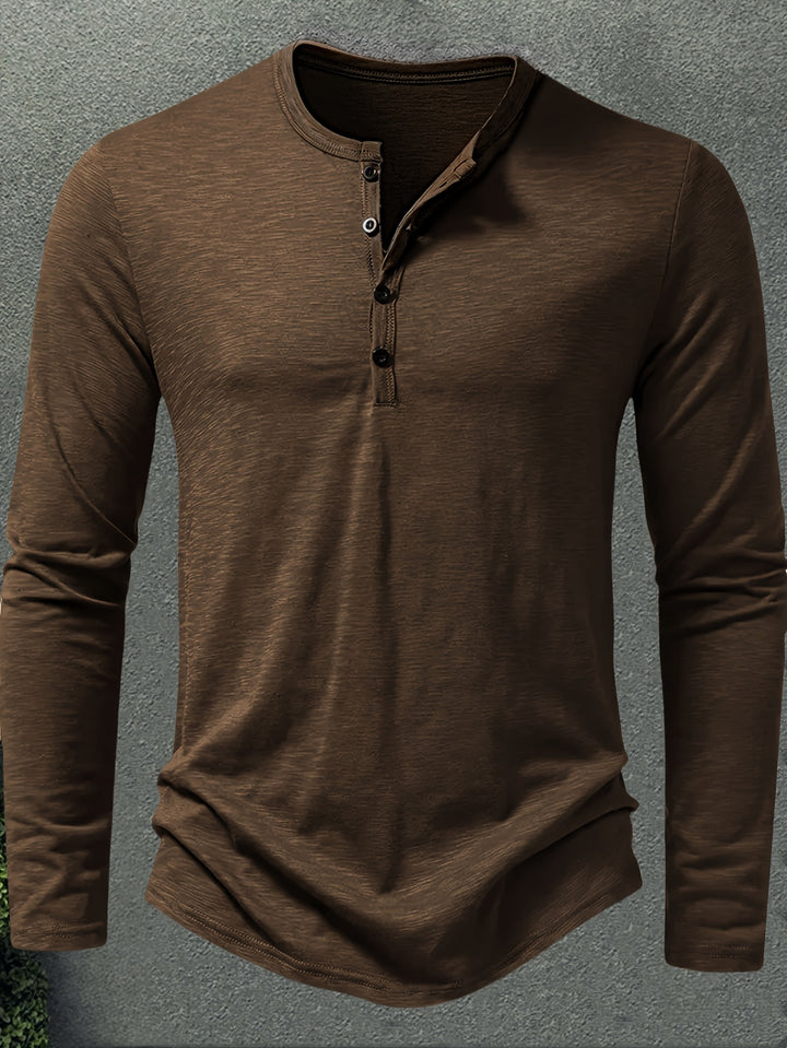 Rhys | Button-Placket Long-Sleeve Henley
