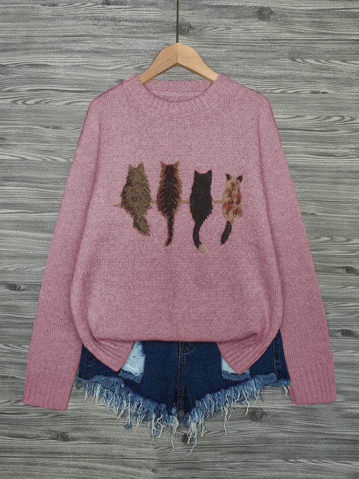 Talia | Cosy Cat-Print Jumper