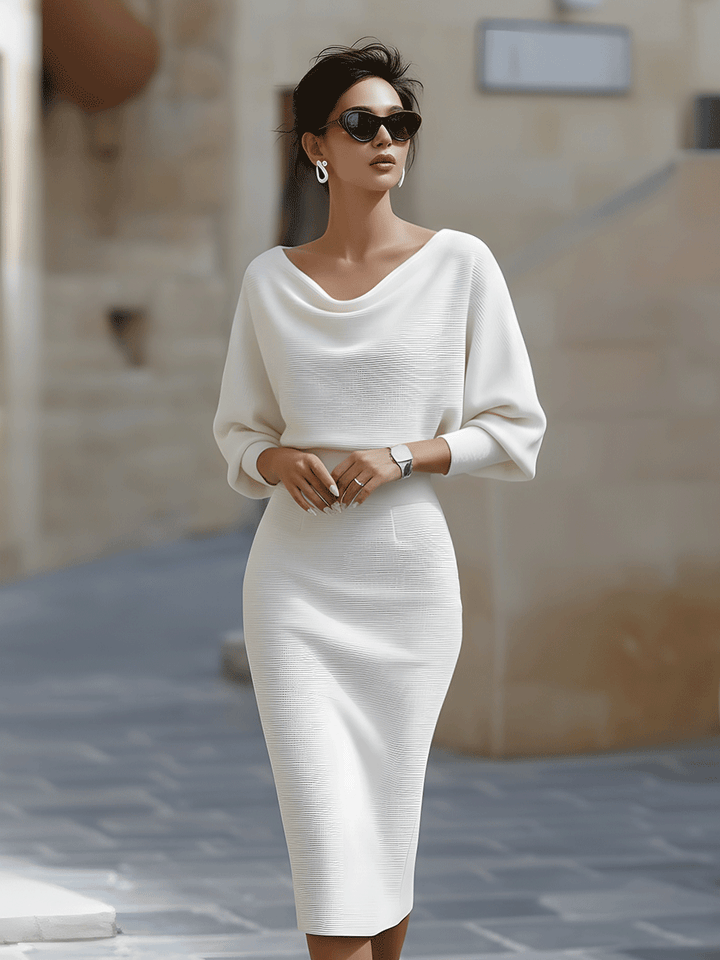 Lydia | Elegant Round Neck Midi Dress