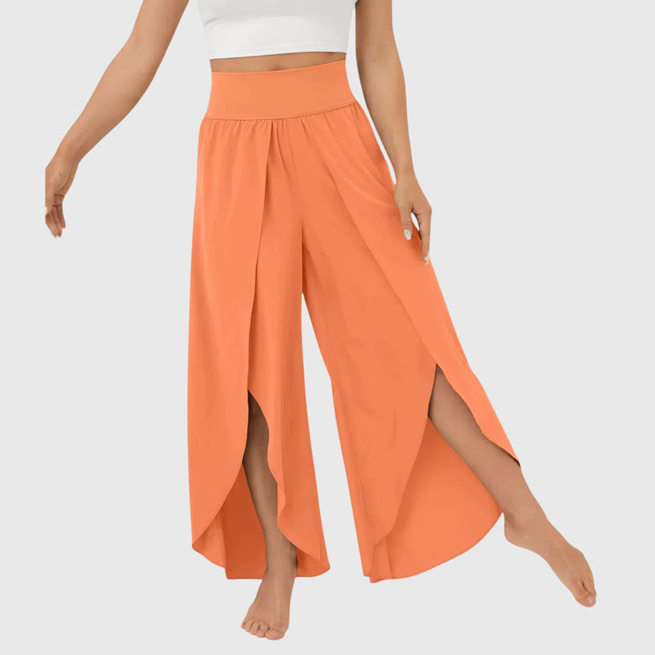 Selene | Flowing Wide-Leg Split Trousers