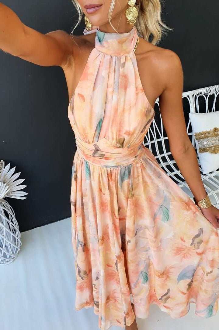 Phaedra | Elegant Close Neck Sleeveless Dress