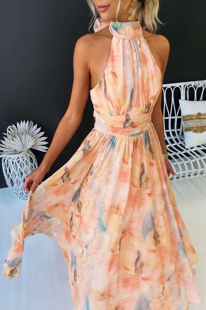 Phaedra | Elegant Close Neck Sleeveless Dress