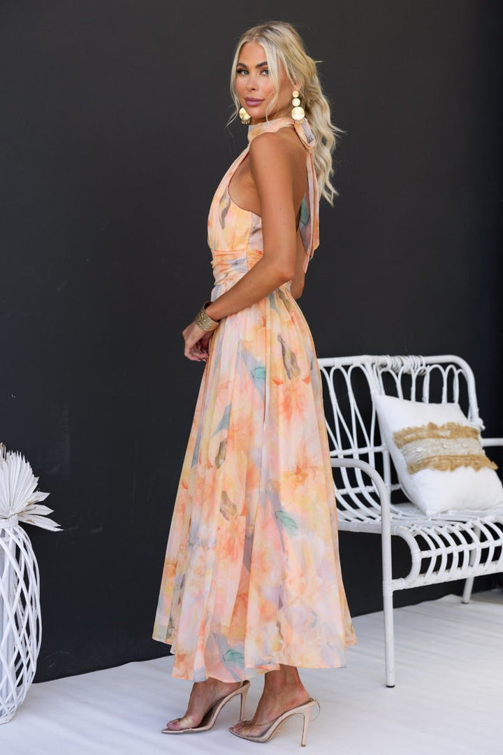 Phaedra | Elegant Close Neck Sleeveless Dress
