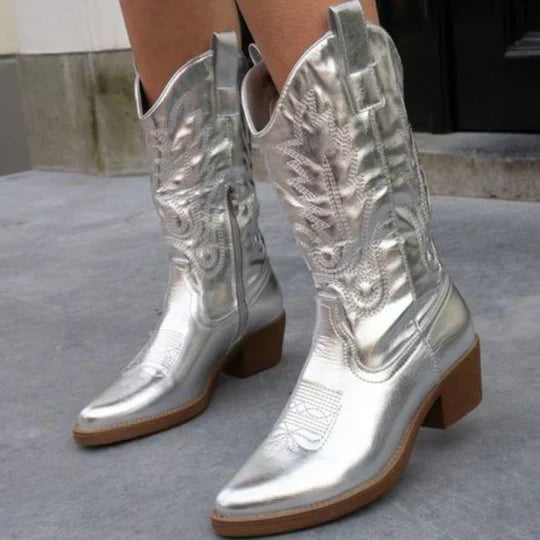 Delia | Western-Inspired Mid-Calf Boots