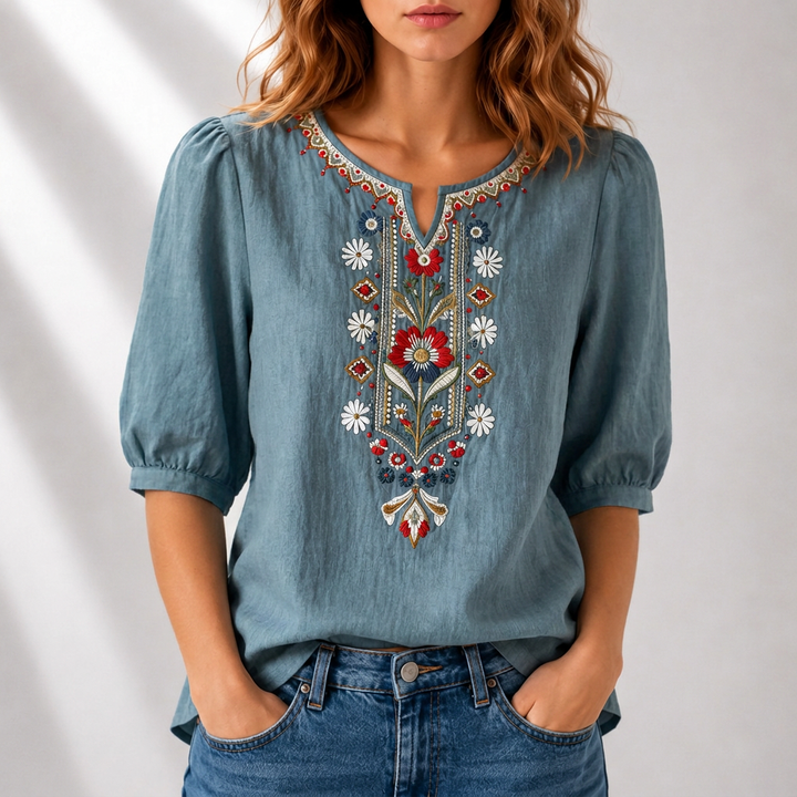 Juliet | Floral Embroidered Blouse