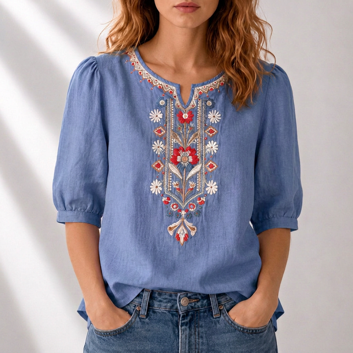 Juliet | Floral Embroidered Blouse