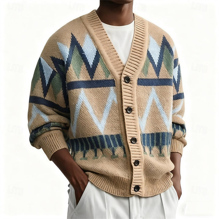 Rufus | Patterned V-Neck Cardigan