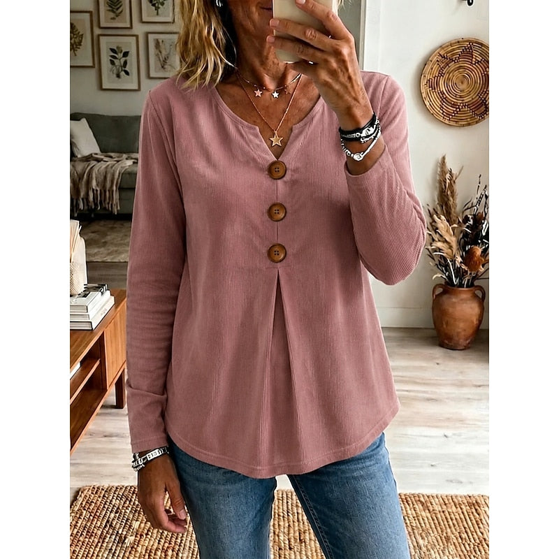 Della | Relaxed Button-Front Top