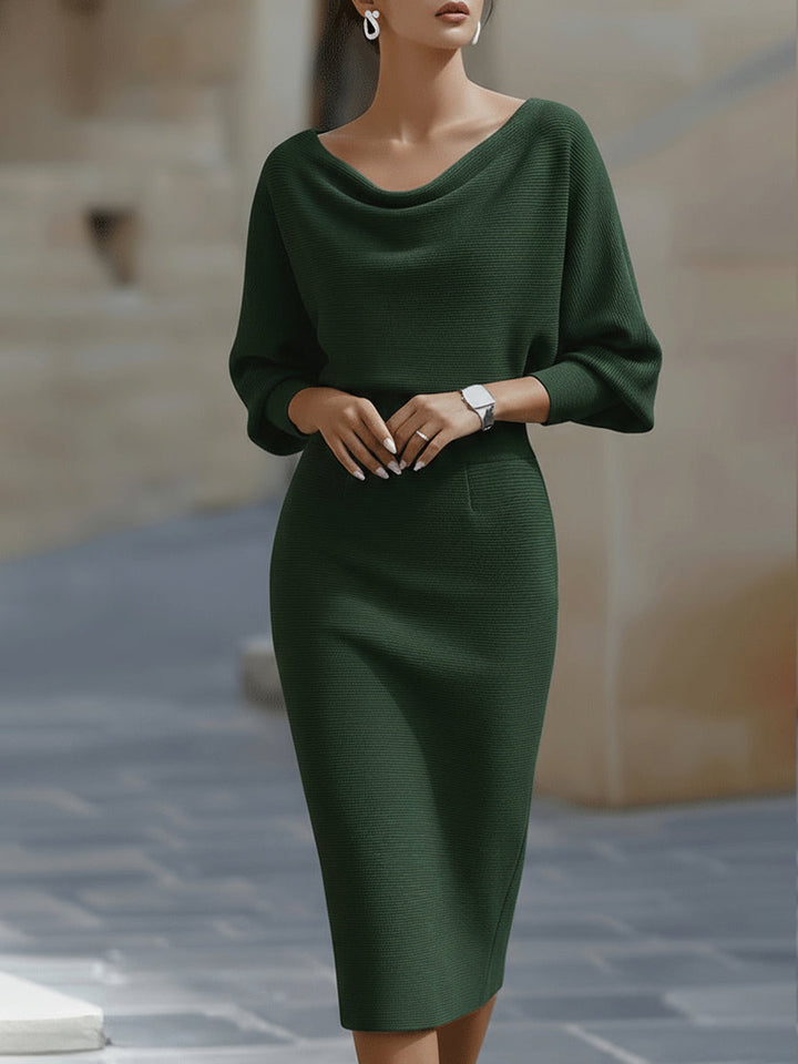 Lydia | Elegant Round Neck Midi Dress