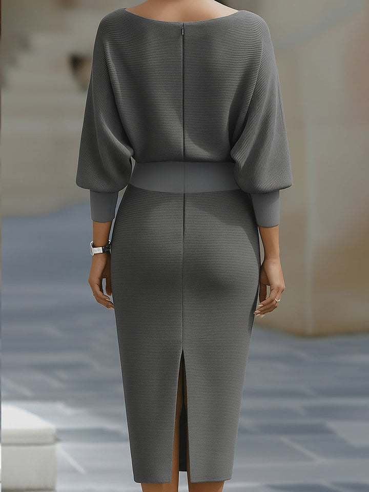 Lydia | Elegant Round Neck Midi Dress