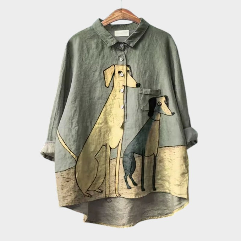 Briar | Stylish Dog-Print Blouse